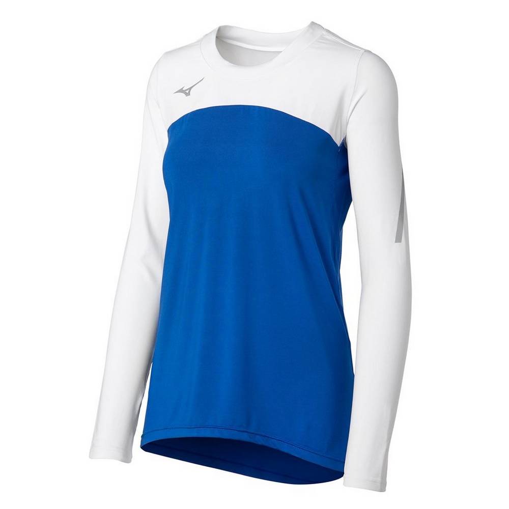 Jersey Mizuno Voleibol Techno VII Long Sleeve Para Mujer Azul Rey/Blancos 7184325-ZF